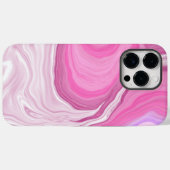 Roze en witte faux marmer Case-Mate iPhone case (Achterkant (horizontaal))