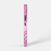 Roze en witte faux marmer samsung galaxy hoesje (Rechterkant)