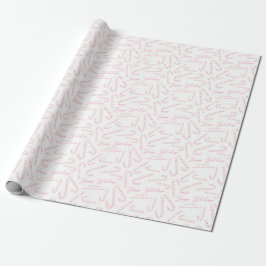 Roze en witte Feestdagen met kerstmis Cadeaupapier