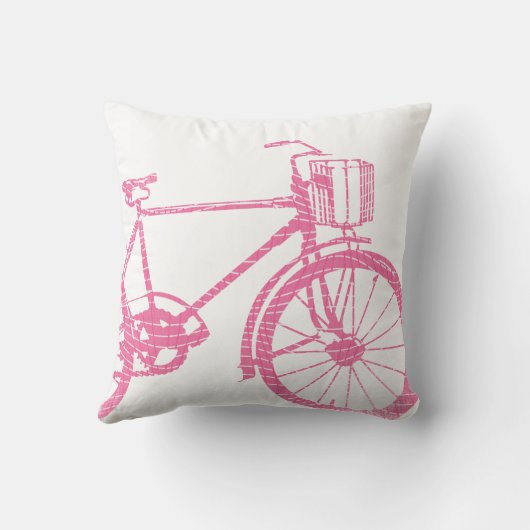 Roze en witte fietsenpiloot kussen (Achterkant)