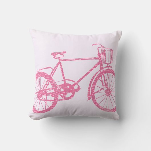 Roze en witte fietsenpiloot kussen (Voorkant)