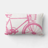 Roze en witte fietsenpiloot kussen (Achterkant)