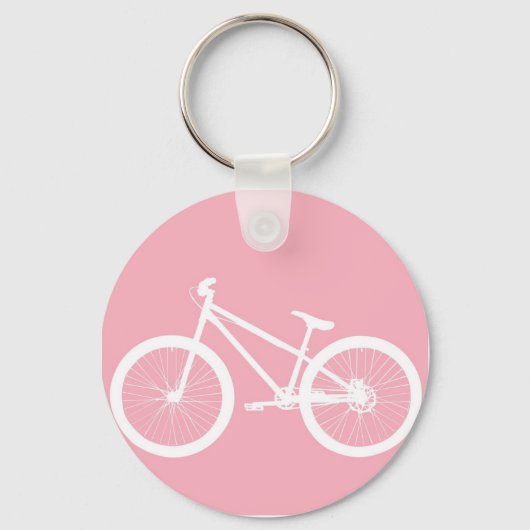 Roze en witte fietsenSleutelhanger Sleutelhanger (Voorkant)