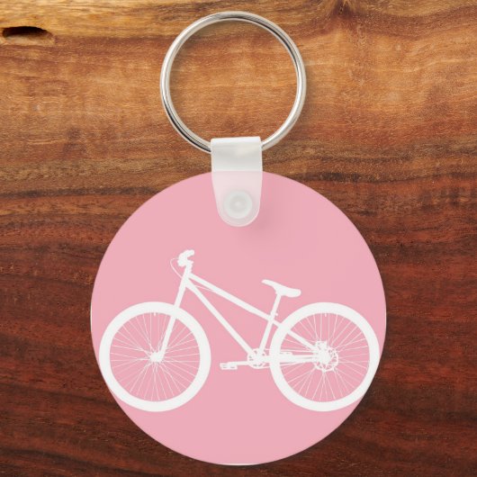 Roze en witte  fietsenSleutelhanger Sleutelhanger (Voorkant)