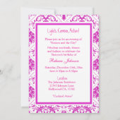 Roze en witte filmClapboard Sweet 16 nodigt uit Kaart (Achterkant)