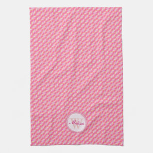 Roze en witte flacon keukendoek theedoek