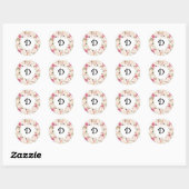 Roze en witte flacon met ademhalingspatroon ronde sticker (Vel)