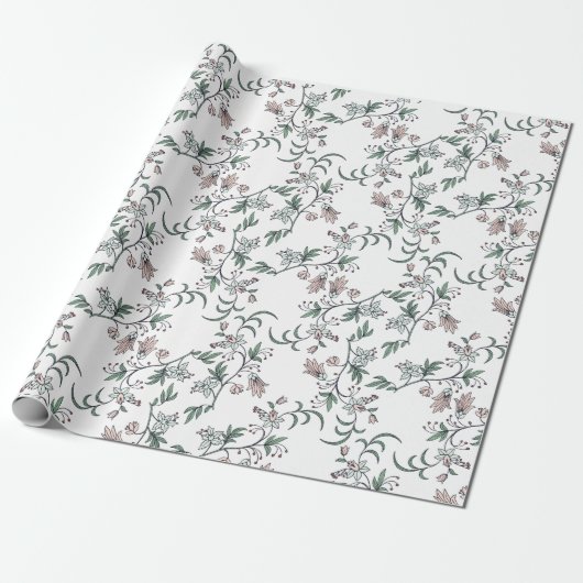 Roze en witte flaconhouder en drager voering cadeaupapier (Uitgerold)