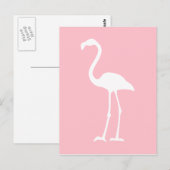 Roze en witte flamingo briefkaart (Voorkant / Achterkant)