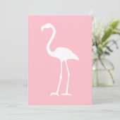 Roze en witte flamingo kaart (Staand voorkant)