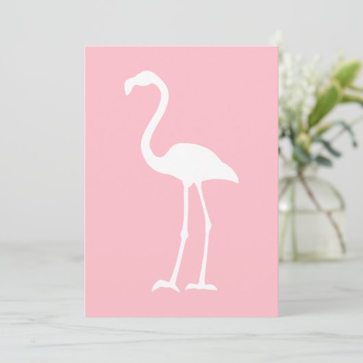 Roze en witte flamingo kaart (Staand voorkant)