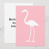 Roze en witte flamingo kaart (Voorkant / Achterkant)