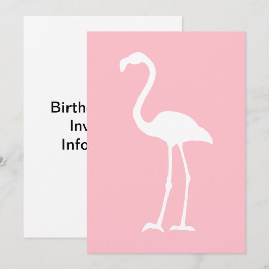 Roze en witte flamingo kaart (Voorkant / Achterkant)