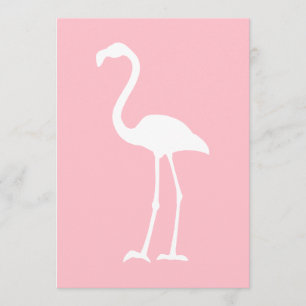Roze en witte flamingo kaart