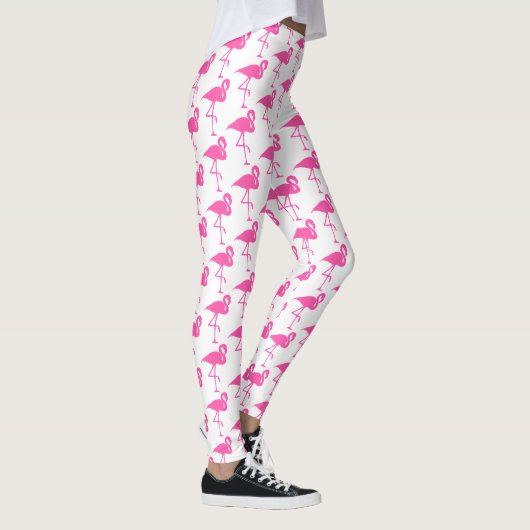 Roze en witte flamingo Leggings (Rechts)