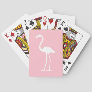 Roze en witte flamingo pokerkaarten