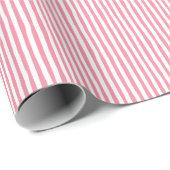 Roze en witte flamingo scheve strepen cadeaupapier (Rol Hoek)