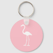 Roze en witte flamingo sleutelhanger (Voorkant)