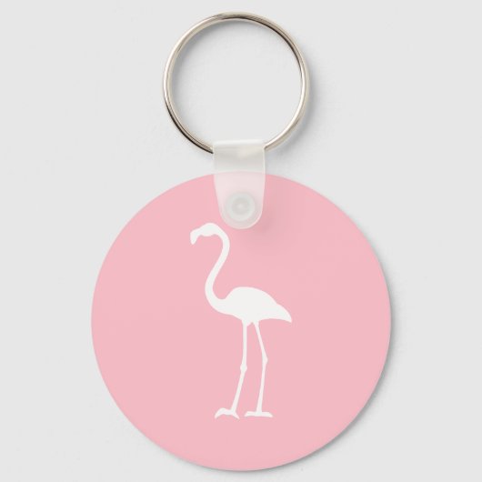 Roze en witte flamingo sleutelhanger (Voorkant)