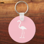Roze en witte flamingo sleutelhanger (Voorkant)