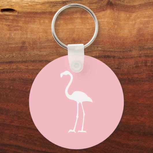 Roze en witte flamingo sleutelhanger (Voorkant)