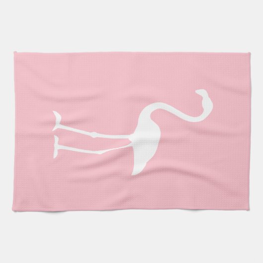Roze en witte flamingo theedoek (Horizontaal)