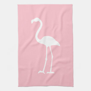 Roze en witte flamingo theedoek