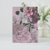  roze en witte flora foto slaat de datum op save the date (Staand voorkant)