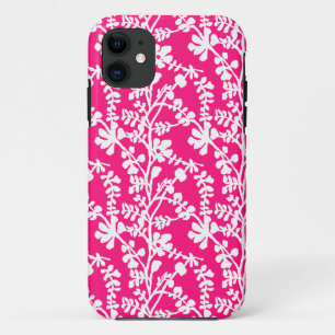 Roze en witte flora, herstellend patroon Case-Mate iPhone case