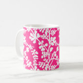 Roze en witte flora, herstellend patroon koffiemok (Voorkant links)