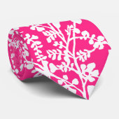 Roze en witte flora, herstellend patroon stropdas (Opgerold)