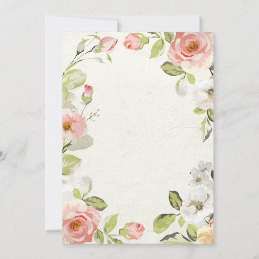Roze en witte Floral 90th Birthday Kaart (Achterkant)
