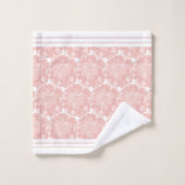 Roze en witte Floral Bad Handdoek (Wasdoekje)