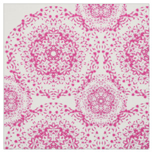 Roze en witte Floral Damask Print Stof