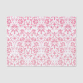 Roze en witte Floral Damask Tissuepapier (Voorkant)