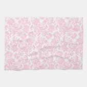 Roze en witte  Floral Damaskers Theedoek (Horizontaal)