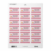 Roze en witte Floral Etiket (Full Sheet)