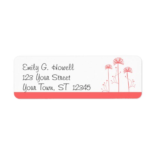 Roze en witte Floral Label (Voorkant)