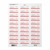Roze en witte Floral Label (Full Sheet)