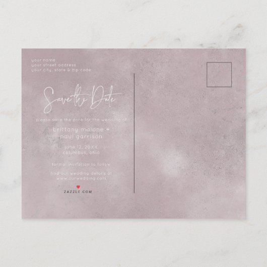 Roze en Witte Floral Moderne Foto opslaan Datum Aankondigingskaart (Achterkant)