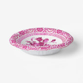  roze en witte Floral Papieren Kommen (Gebogen)