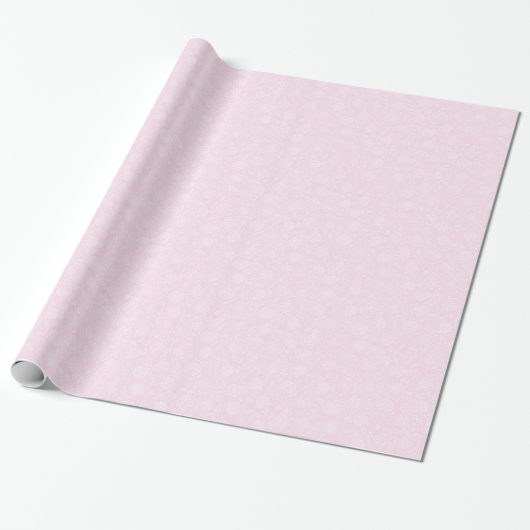 Roze en witte Floral Patroon Cadeaupapier (Uitgerold)