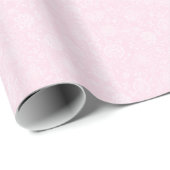 Roze en witte Floral Patroon Cadeaupapier (Rol Hoek)
