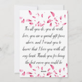 Roze en witte Floral Regen Japans Feestdagenkaart (Achterkant)