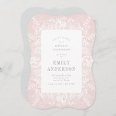 Roze en Witte Floral uitnodiging (Voorkant / Achterkant)