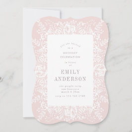 Roze en Witte Floral uitnodiging