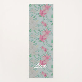 Roze en witte Floral  Yogamat