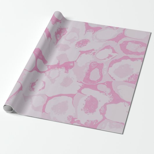Roze en witte florale textiel cadeaupapier (Uitgerold)