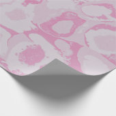 Roze en witte florale textiel cadeaupapier (Hoek)