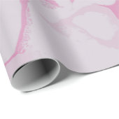 Roze en witte florale textiel cadeaupapier (Rol Hoek)
